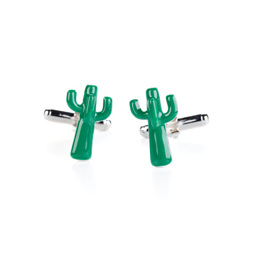 Gemelli argento cactus smalto verde