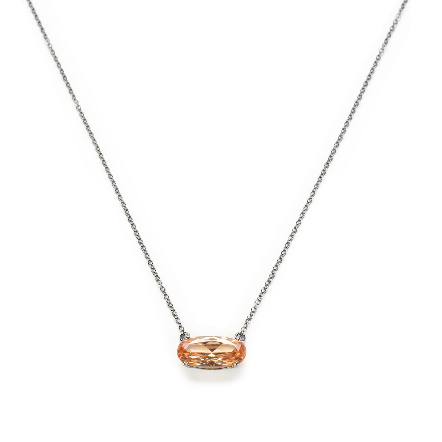 Collana argento con zircone arancio