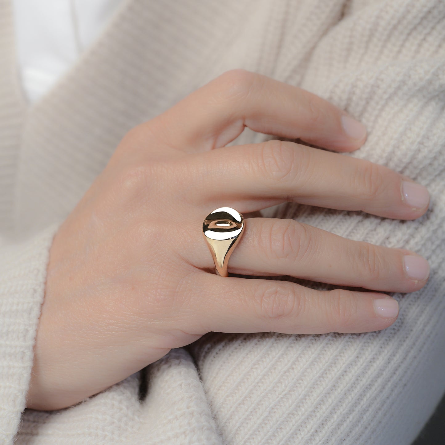 Anello chevalier oro rosa