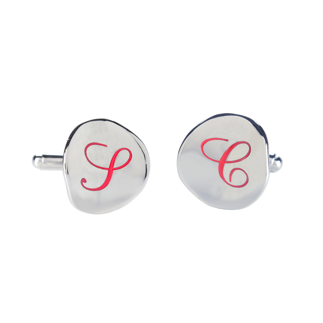 Customizable circle cufflinks in sterling silver