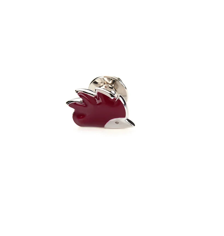 Spilla argento riccio smalto bordeaux