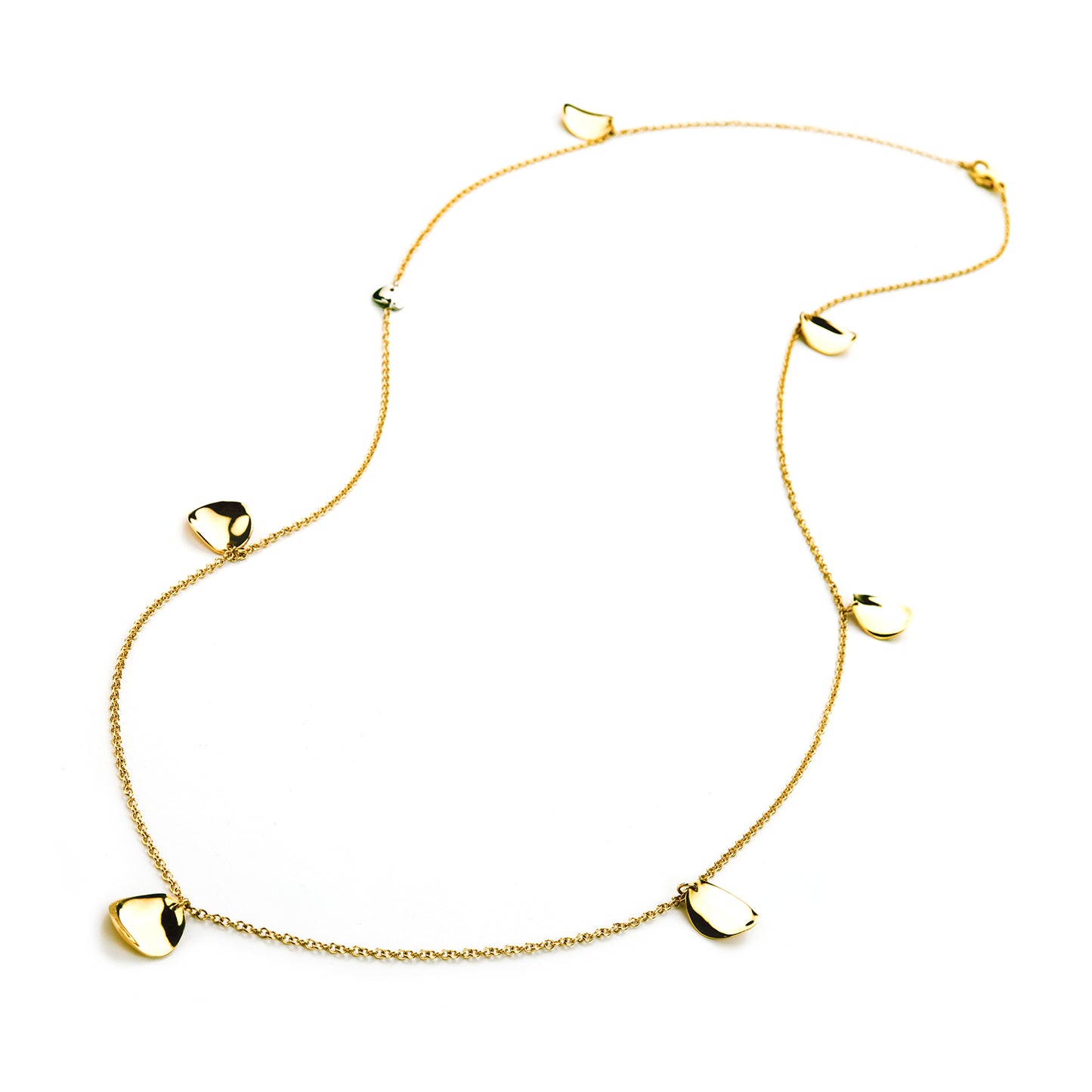 Collana oro con petali snodati