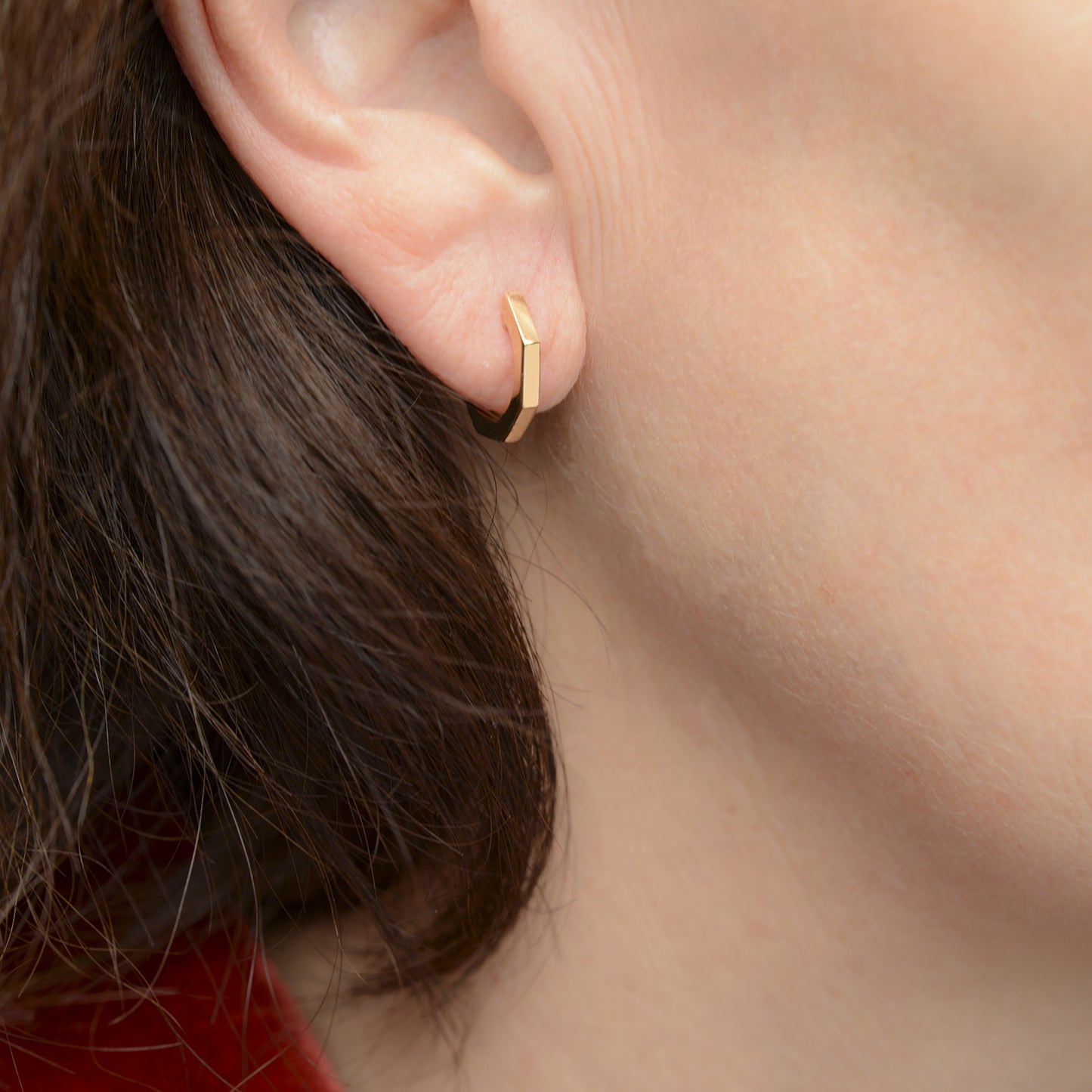 Orecchini a cerchio ottagonali in oro rosa