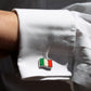Gemelli argento bandiera italiana e smalto tricolore