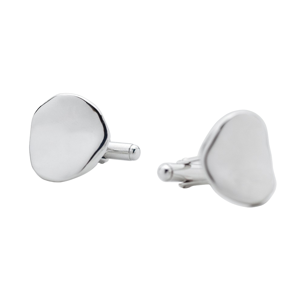 Customizable circle cufflinks in sterling silver