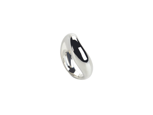 Open cuff ring in blackened silver 