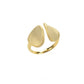 Open cuff ring in gold plated silver