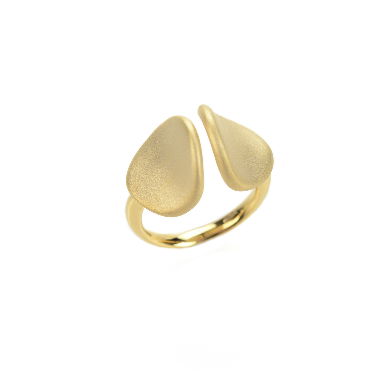 Open cuff ring in gold plated silver