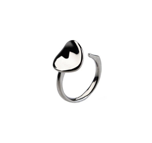 Open cuff ring in blackened silver 