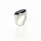 Signet ring in silver and black zircon