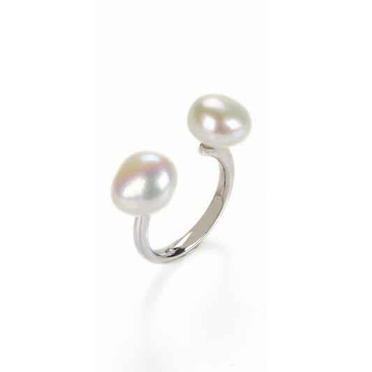 Anello argento e perle