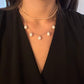 Silver necklace with natural pearls