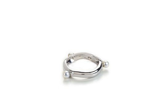 Wavy silver wedding band, Medium