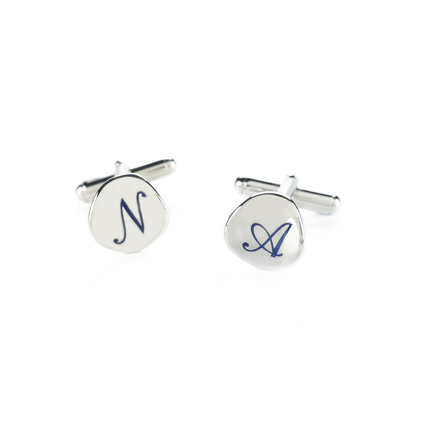 Customizable circle cufflinks in sterling silver 