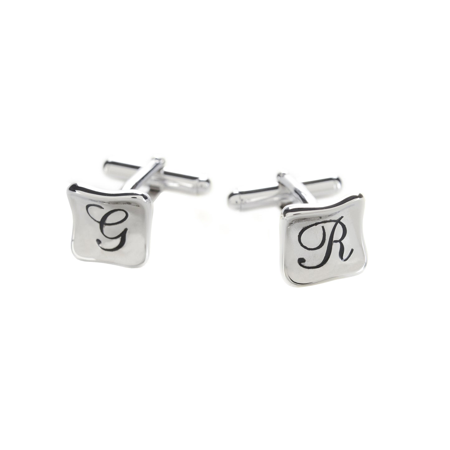 Square cufflinks in sterling silver