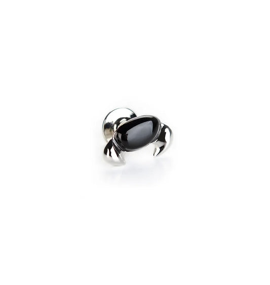 Crab pin in sterling silver and enamel