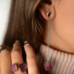 Pendant earrings with rubies petal