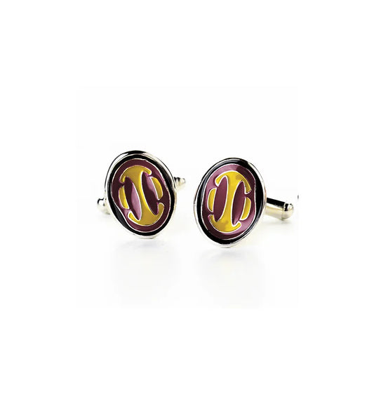 Cufflinks in silver and colored enamel