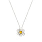 Daisy pendant necklace in silver and enamel
