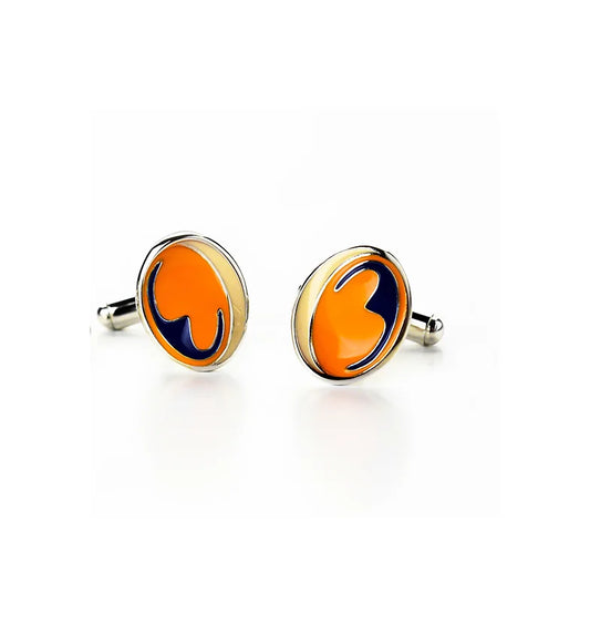 Cufflinks in silver and colored enamel