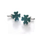 Lucky four-leaf clover cufflinks, in silver and enamel